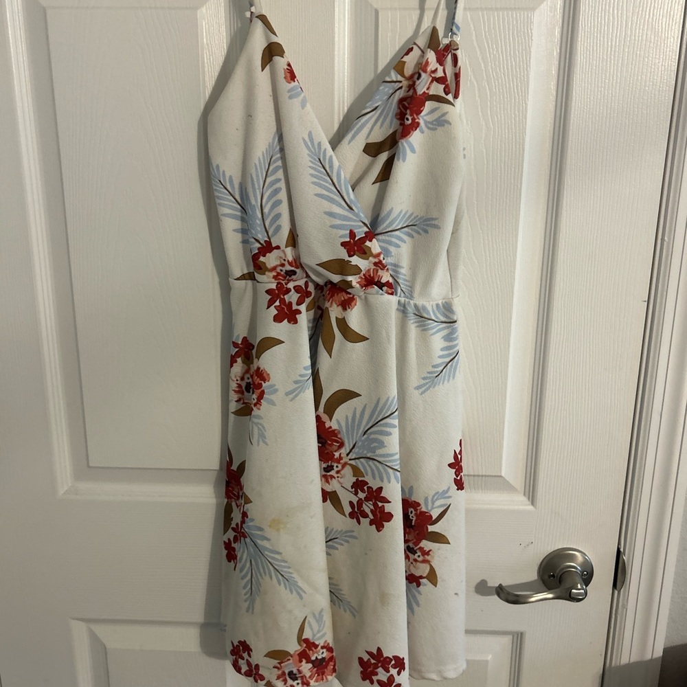Floral White Dress